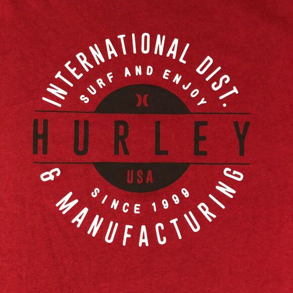 Hurley Shirt Mens XXL 2XL Red Solid Skater Boardsports Surf Outdoor Graphic Tee‎ - Picture 3 of 7